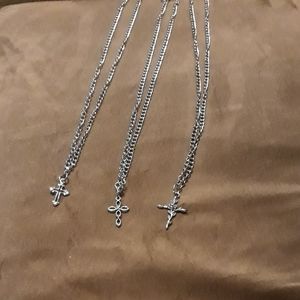 3 cross necklaces